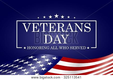 Veterans Day Background. Template For Veterans Day Design. Vector Illustration.