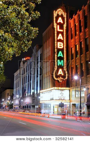 BIRMINGHAM, ALABAMA - APRIL 26: Alabama Theatre April 26, 2012 in Birmingham, AL. Built by Paramount in 1927, it is the sole surviving venue in a once prominent theater district.