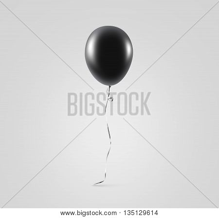 Blank black balloon mock up isolated. Clear grey balloon art design mockup holding in hand. Clean pure baloon template. Logo, texture, pattern presentation plain aerostat design element.