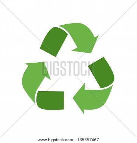 Vector illustration waste recycling plant symbol in flat style. Garbage recycling plant symbol  illustration. Industrial icon of waste recycling plant symbol. Waste recycling plant poster symbol.