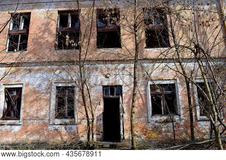 Old Abandoned Premises, Ruin. Empty Territories, Abandoned Houses. Concept Of War, Chernobyl Disaste