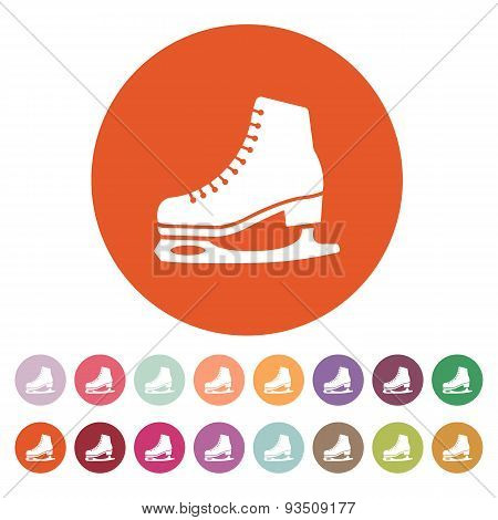 The Skates Icon. Figure Skates Symbol. Flat