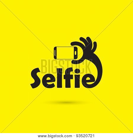 Taking Selfie Portrait Photo On Smart Phone Concept Icon. Selfie Concept Design Element.