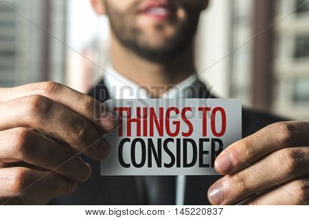 Things to Consider