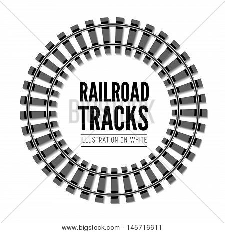 Railroad tracks vector illustration isolated on white background