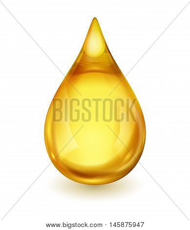 Oil drop isolated on white background. Icon of drop of oil or honey EPS 10 contains transparency.