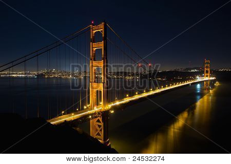 San Francisco Golden Gate Bridge all'ora blu