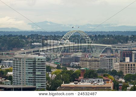 Fremont ponte sull'Area industriale In Portland