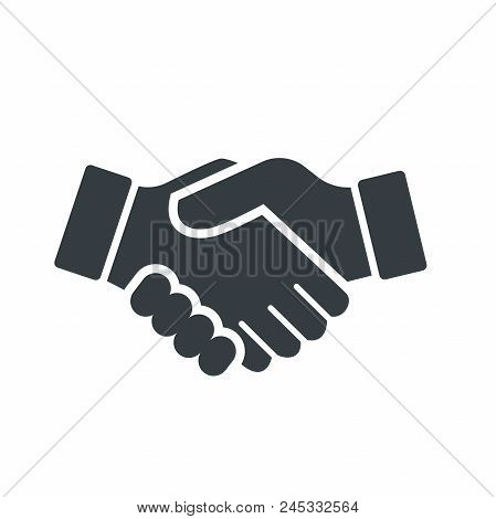 Vector Of Handshake Icon, Isolated On White Background - Vector Iconic Design