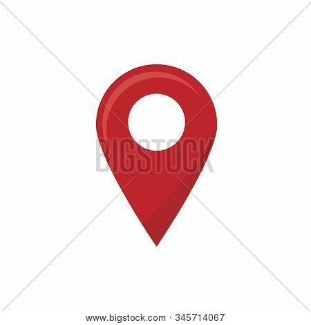 Location Pin Red Icon Vector On White Background. Map Point Icon, Navigasi Icon, Location Pin Icon M