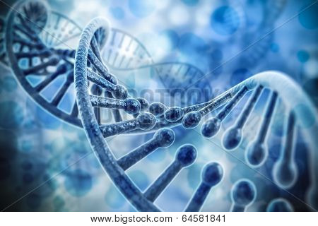 3d render of dna structure, abstract  background