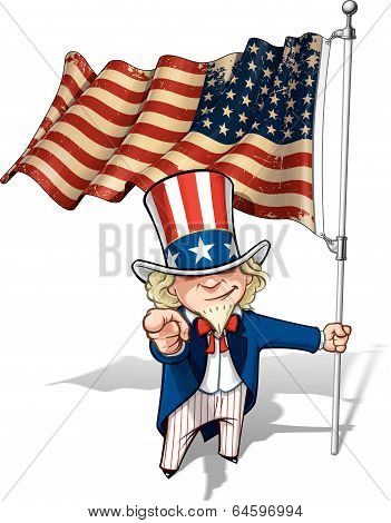 Uncle Sam I Want You - Us Wwi-wwii (48 Star) Flag