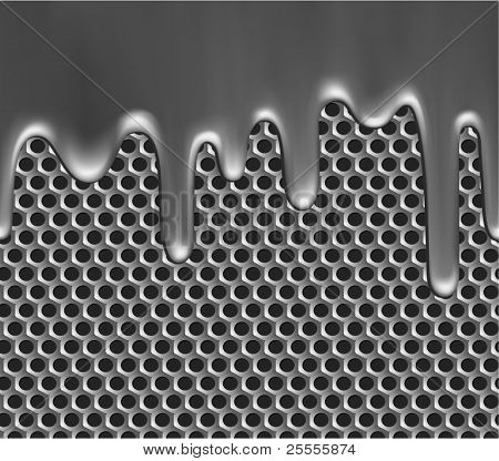 Seamless metallic liquid on grille texture