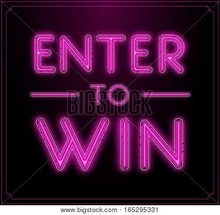 Enter to Win Vector Sign, Win Prize, Win in Lottery