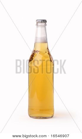 Beer bottle with liquid