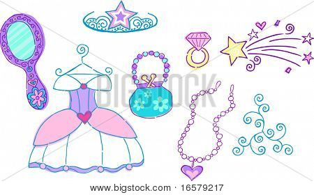 Illustrazione vettoriale Princess Dress Up