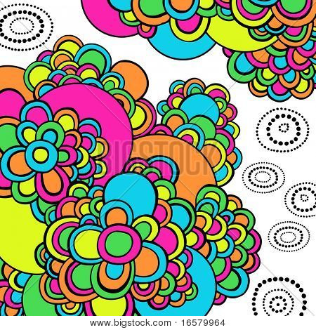 Psykedeelinen abstrakti Groovy Doodles vektori esimerkki