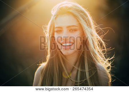 American Woman. Perfect Smile And Beatiful. Smile, Lips And Teeth. Beautiful Model Girl With White T