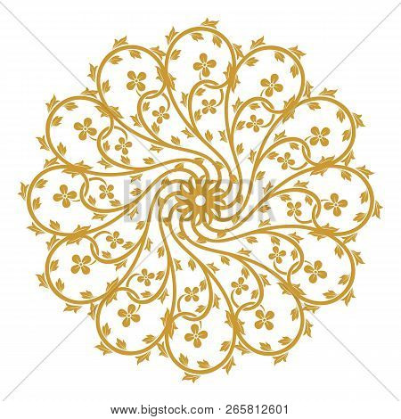 Golden Vintage Ornament, Baroque Ornament, Scroll Ornament, Engraving Border Ornament, Floral Orname