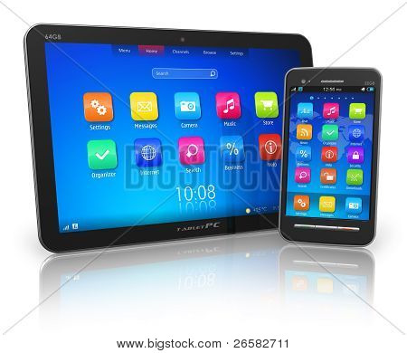 Tablet PC e smartphone touchscreen