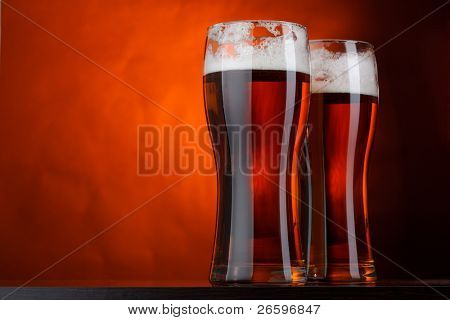 Two glasses of beer