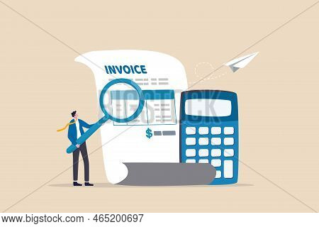 Invoice, Bill Or Total Amount To Pay For Service, Charge For Price Calculation Or Finance Payment Sy