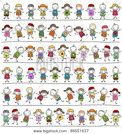 cute kids pattern, child like style drawing