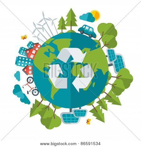 Eco Friendly, green energy concept, vector illustration