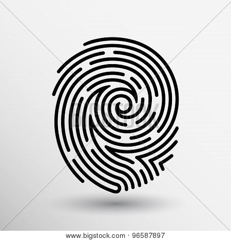 Fingerprint icon finger print vector id theft macro stamp