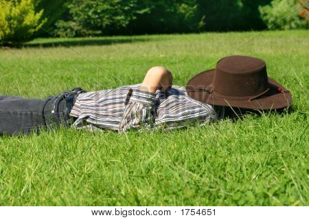 Child Asleep In The Grass