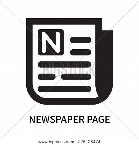 Newspaper Page Icon Isolated On White Background. Newspaper Page Icon Simple Sign. Newspaper Page Ic