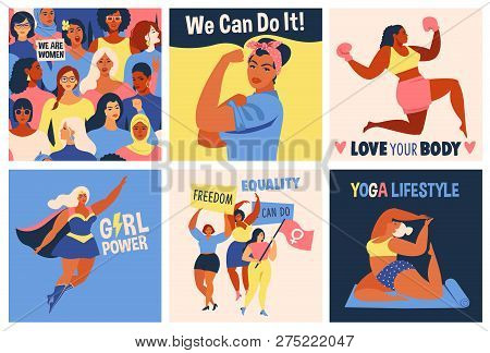 International Womens Day. We Can Do It Poster. Strong Girl. Symbol Of Female Power, Woman Rights, Pr