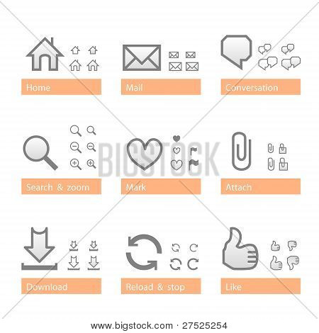 Universal software icon set. Web part