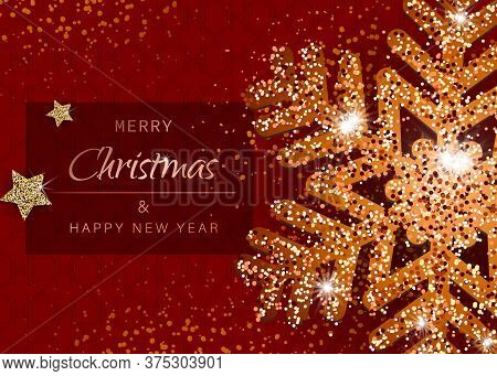 Merry christmas and happy new year gold snowflakes on red background. Christmas. Christmas Vector. Christmas Background. Merry Christmas Vector. Merry Christmas banner. Christmas illustrations. Merry Christmas Holidays. Merry Christmas and Happy New Year 