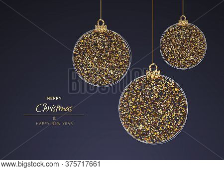 Christmas background with Shining gold balls. Christmas. Christmas Vector. Christmas Background. Merry Christmas Vector. Merry Christmas banner. Christmas illustrations. Merry Christmas Holidays. Merry Christmas and Happy New Year Vector Background.