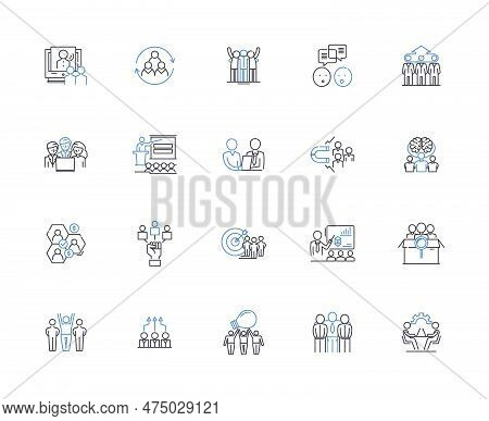 Bartering Discussion Line Icons Collection. Exchange, Deal, Trade, Swap, Negotiate, Collaboration, N