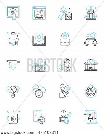 Dishsty Linear Icons Set. Cooking, Recipe, Cuisine, Presentation, Plating, Gourmet, Foodie Line Vect