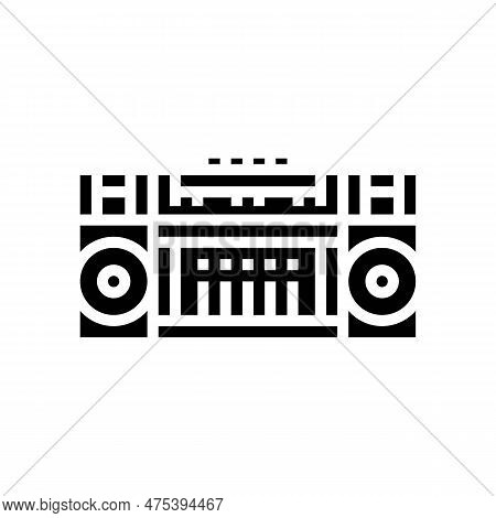 Retro Radio Hipster Retro Glyph Icon Vector. Retro Radio Hipster Retro Sign. Isolated Symbol Illustr