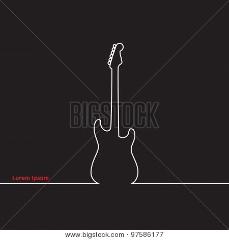 Guitars Silhouette On A Advertising Card