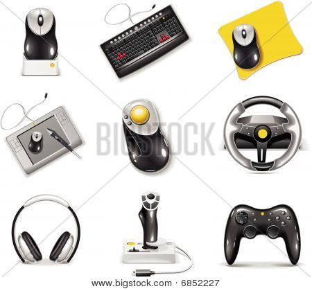 Vector witte computer icon set. Deel 7. Perifere