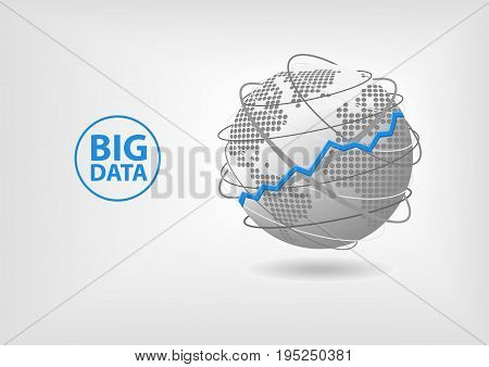 Big data concept background for advanced analytics in a global economy.