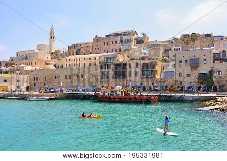 TEL AVIV ISRAEL - APRIL 2017: Old town and port of Jaffa of Tel Aviv city Israel.