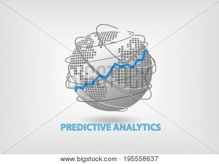 Predictive Analytics concept as vector illustration with global network