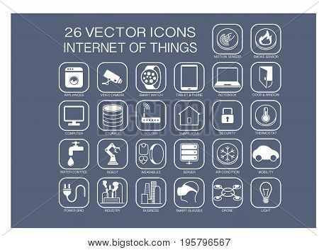 Reusable vector illustration icons for internet of things