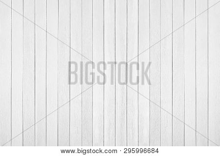 White Wood Floor Texture Background. Plank Pattern Surface Pastel Painted Wall; Gray Board Grain Tab