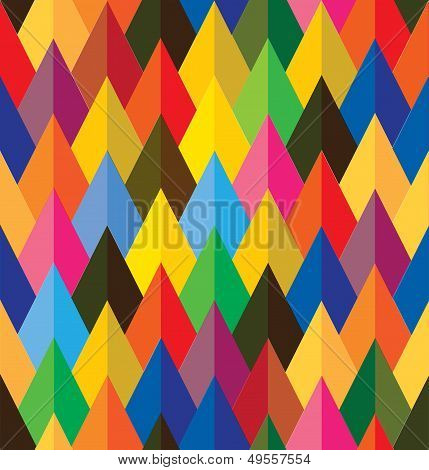 Seamless Abstract Colorful Background Of Cones Or Triangle Shapes- Vector Graphic