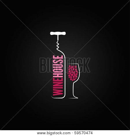 wine bottle glass design menu background