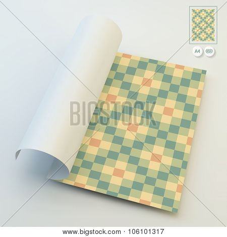 Notebook Cover Template. Vector Illustration.