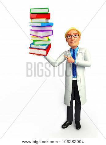 young doctor with books