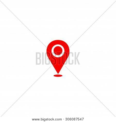 Location Pin Red Icon Vector On White Background. Map Point Icon, Navigasi Icon, Location Pin Icon M